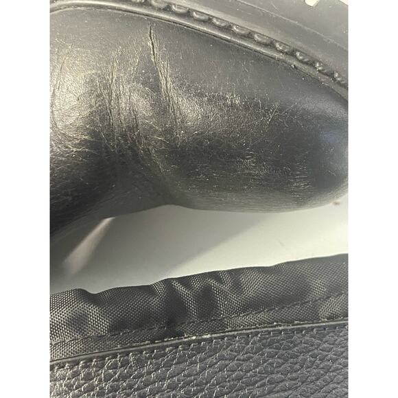 L.L. Bean Women's Size 7M Black Pebble Leather Boots Lug Sole Wool Lined (READ) - Picture 12 of 12